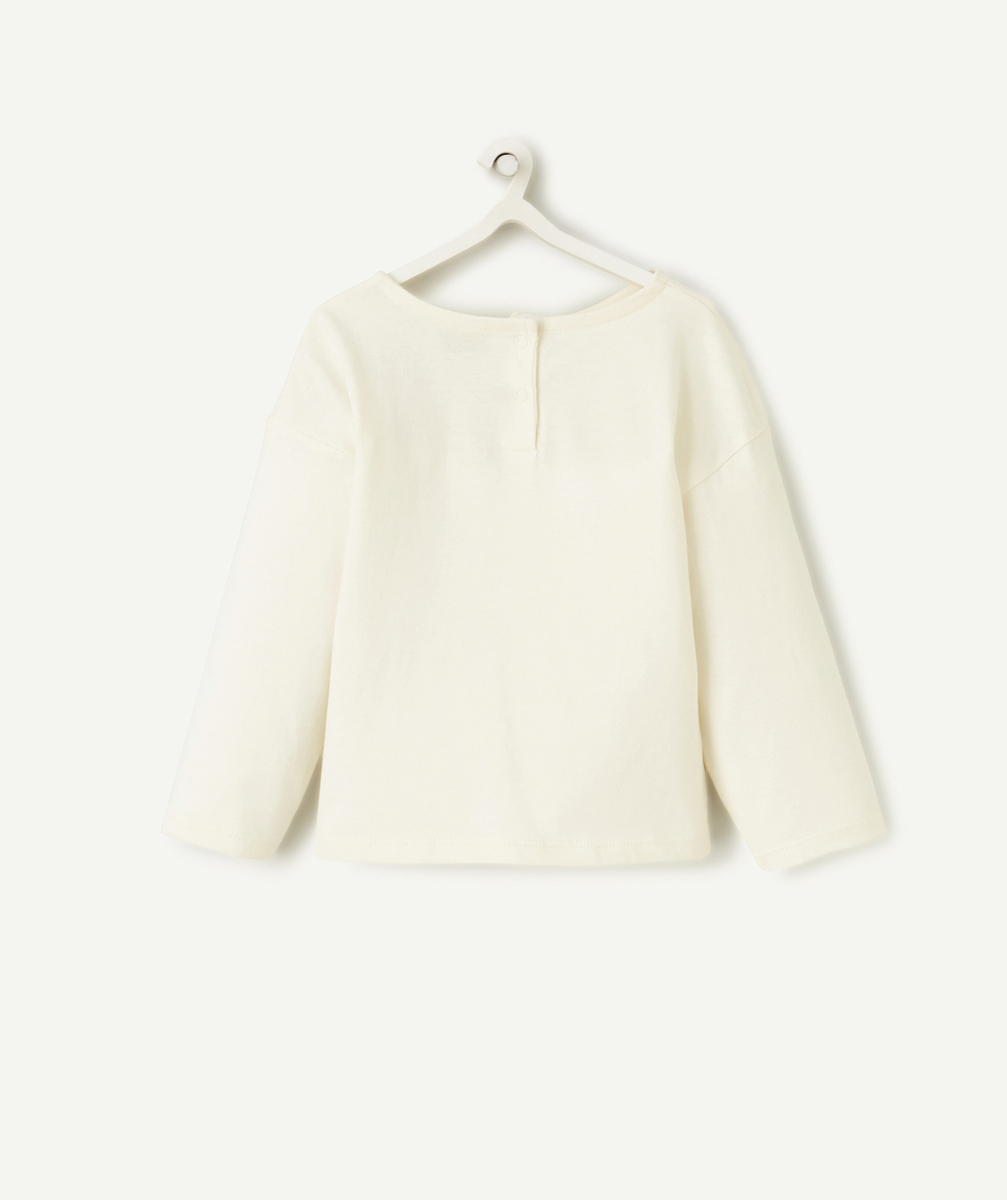T-SHIRT MANCHES LONGUES BÉBÉ FILLE EN COTON BIO AVEC BRODERIES