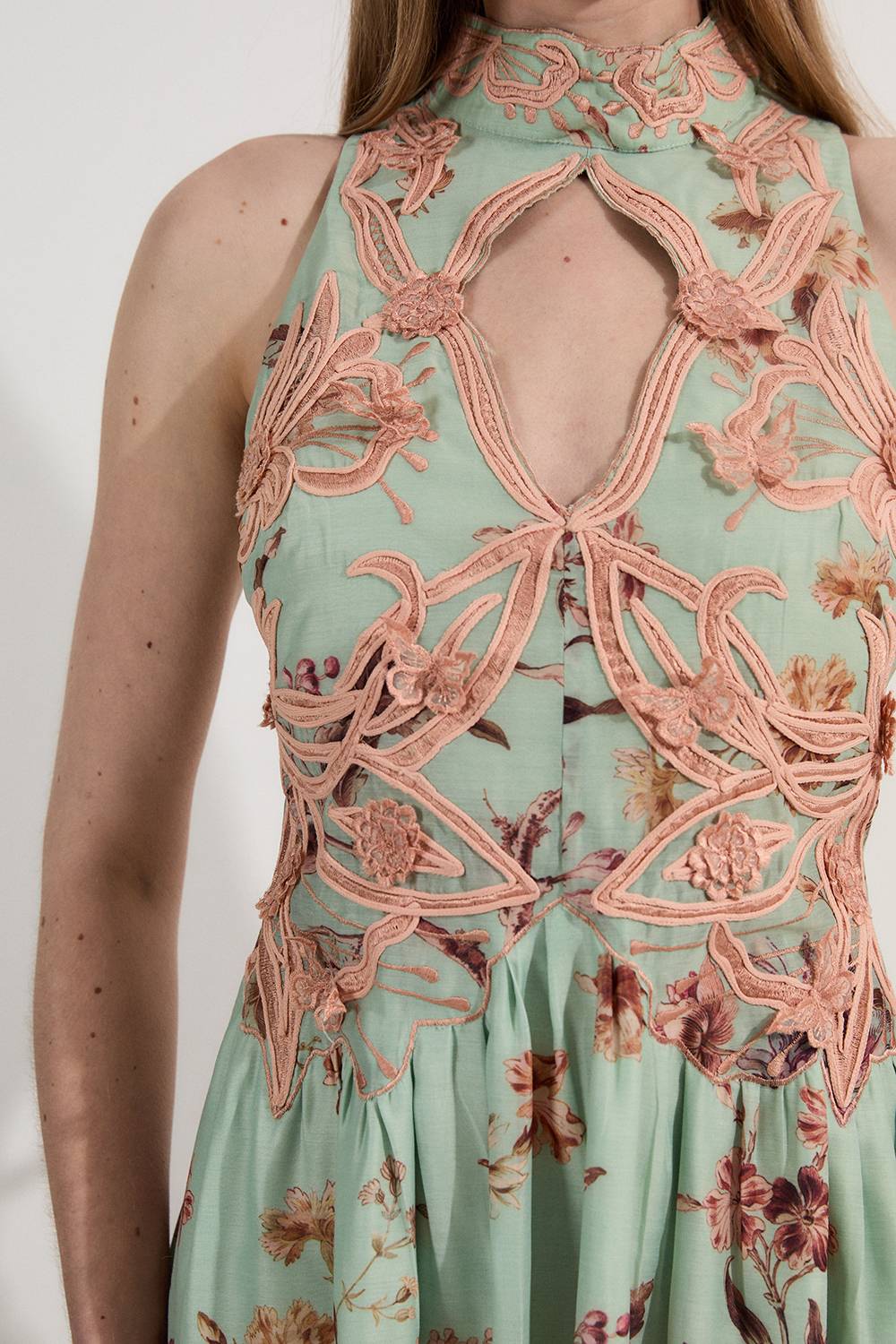 KarenMillen Robe Maxi en Dentelle à Appliqué Floral
