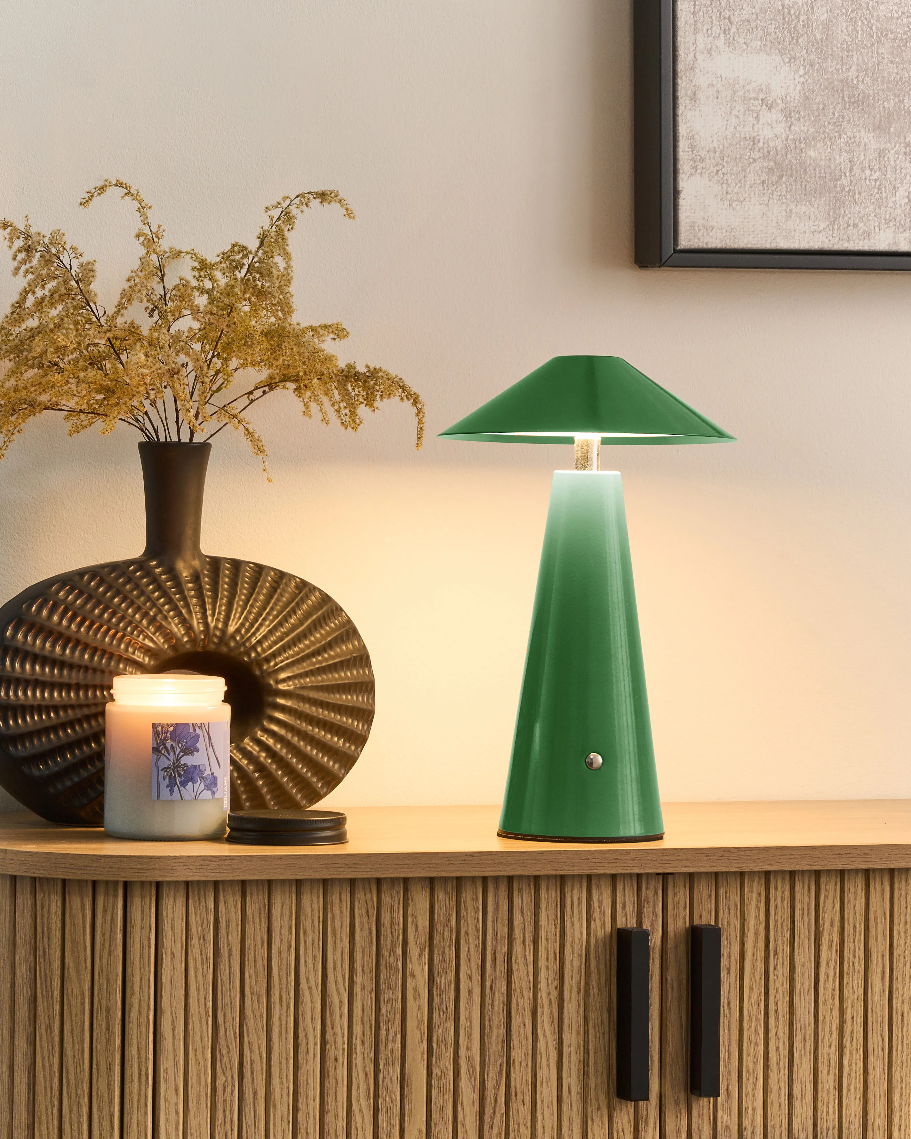 LED draadloze tafellamp APAYAO met dimmer Metaal Groen