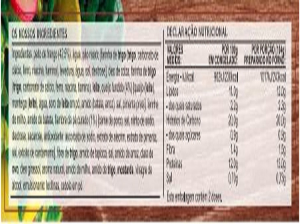PEITO IGLO DE FRANGO RECHEIO QUEIJO E FIAMBRE 204G