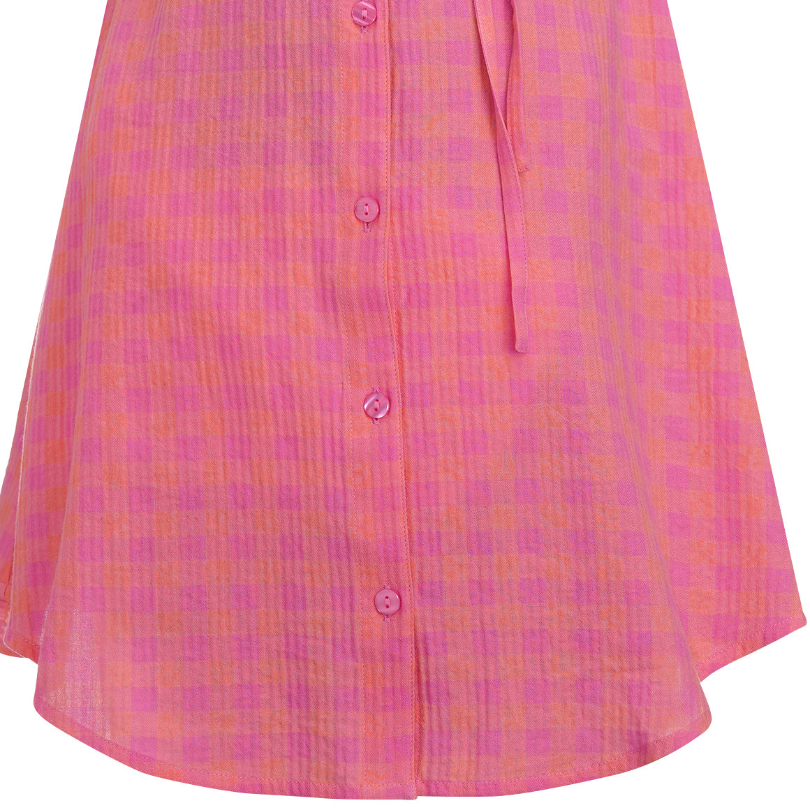 Gina Mama Damen Umstands-Bluse mit Karo-Muster pink / orange