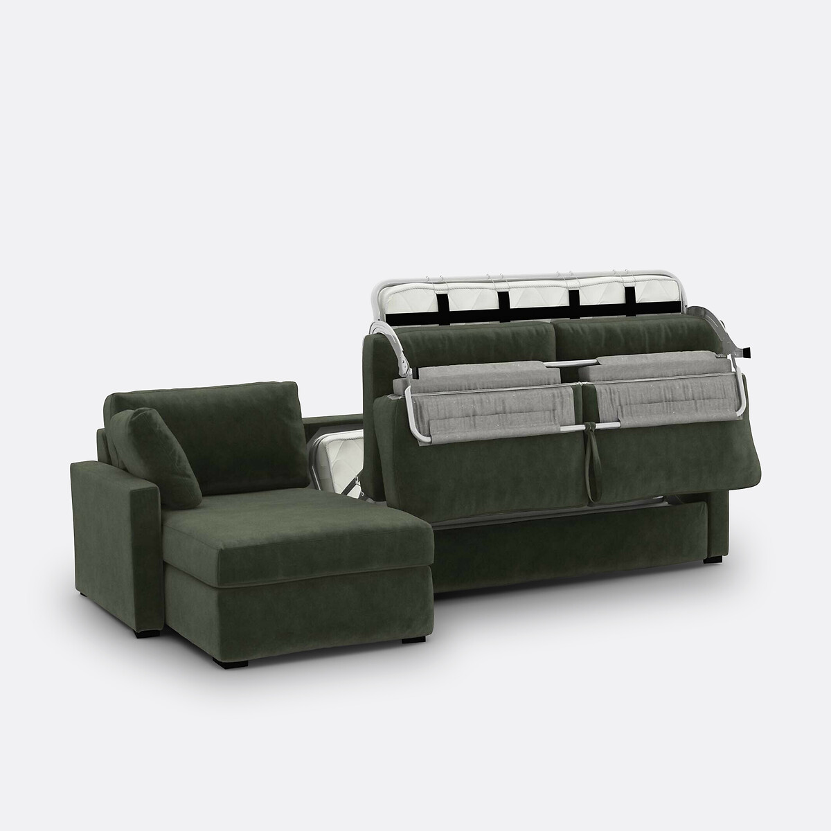 LA REDOUTE INTERIEURS<br>Sofá cama de canto em veludo, Bultex, Timor