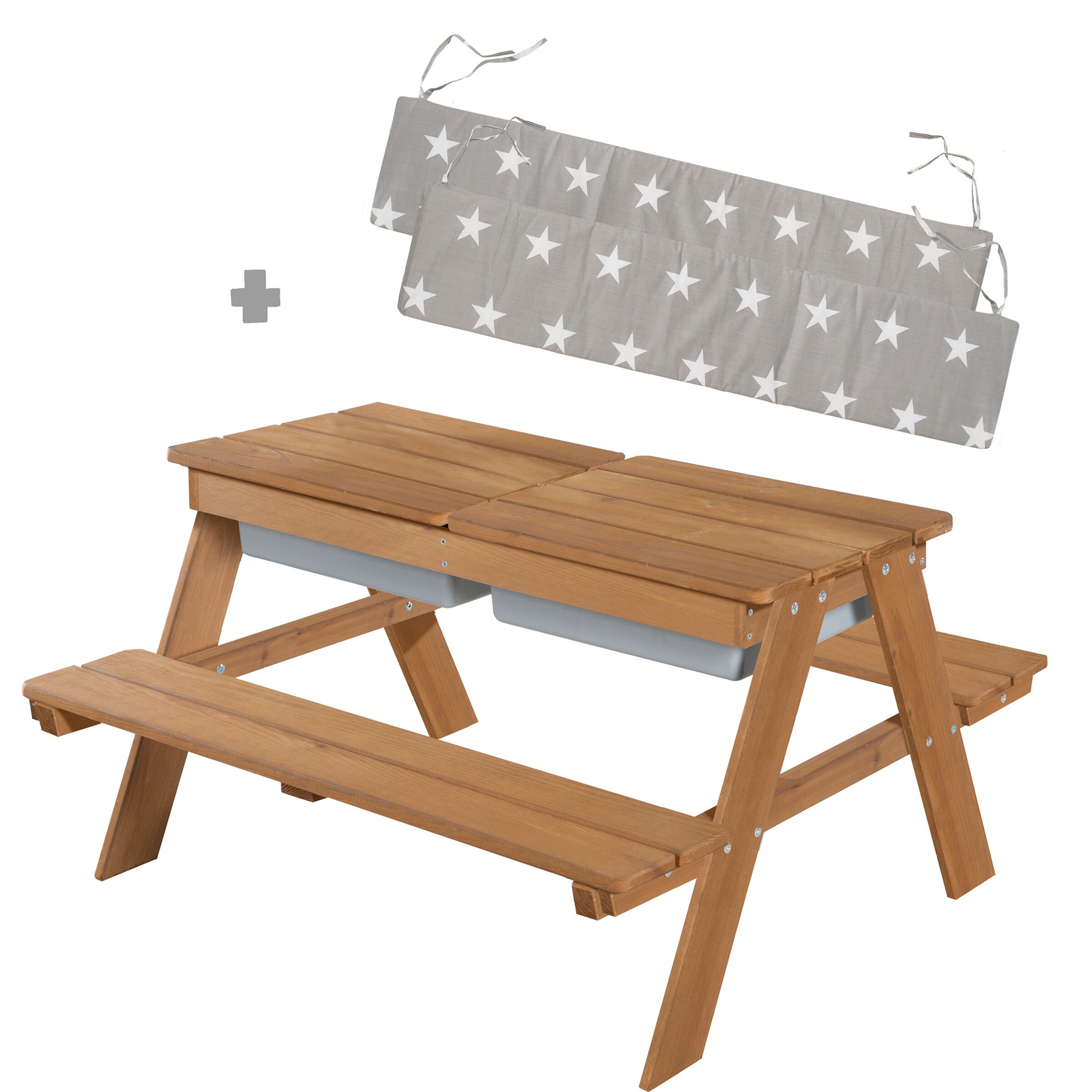 roba Kindersitzgarnitur Outdoor + mit Spielwannen und Bankkissen Little Stars