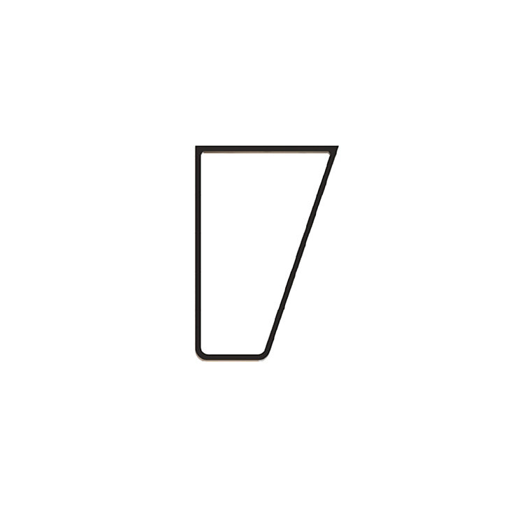 Pied de meuble triangle en acier noir H. 15 cm
