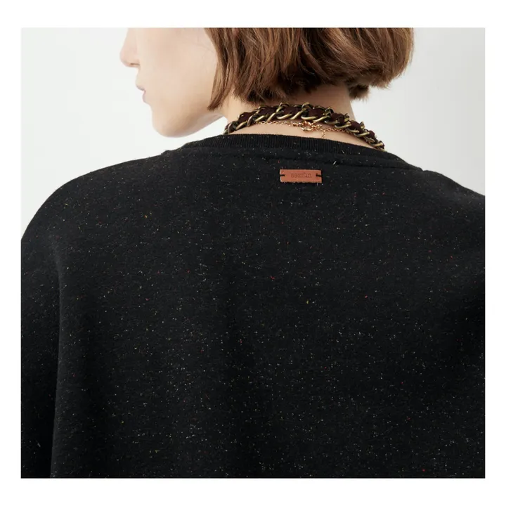 Sessùn Sweat Chebbi Coton Moucheté | Noir