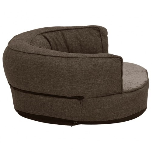 Sofá oval acolchoado para cães Vidaxl com almofada marrom