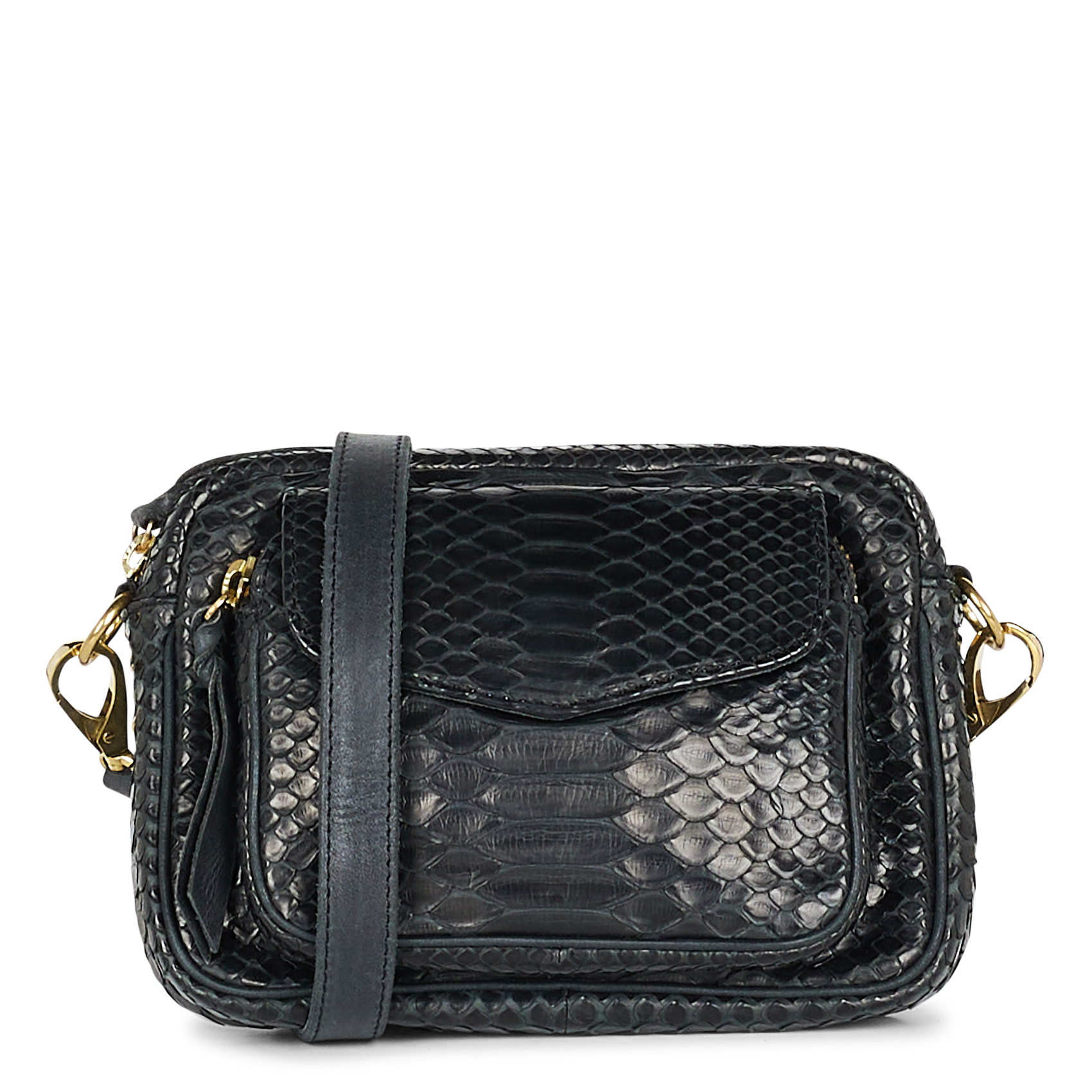 BABY CHARLY - Sac bandoulière en python | Noir