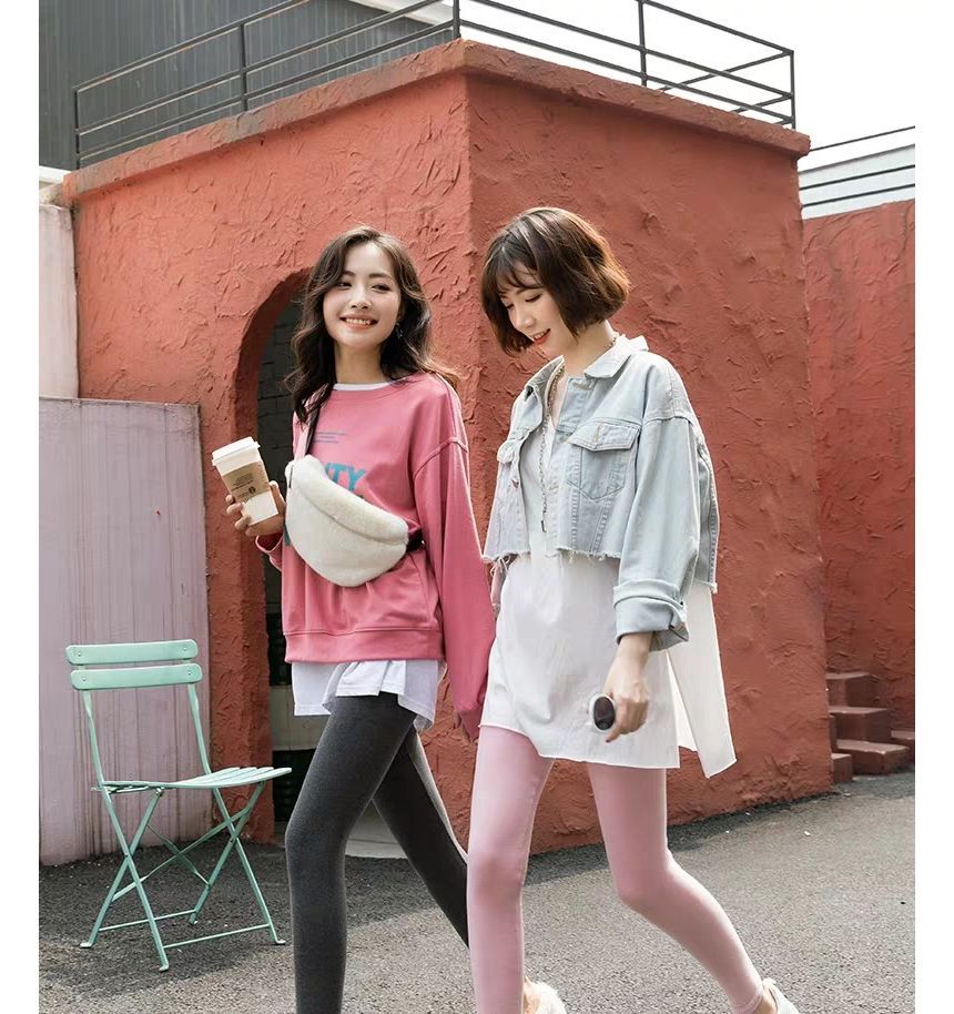 meirology - Hoge taille effen cropped legging