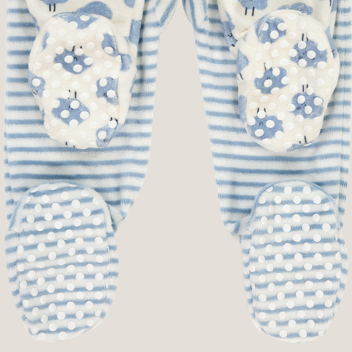 COLEÇÃO LA REDOUTE<br>Pijama de veludo de duas peças com pés