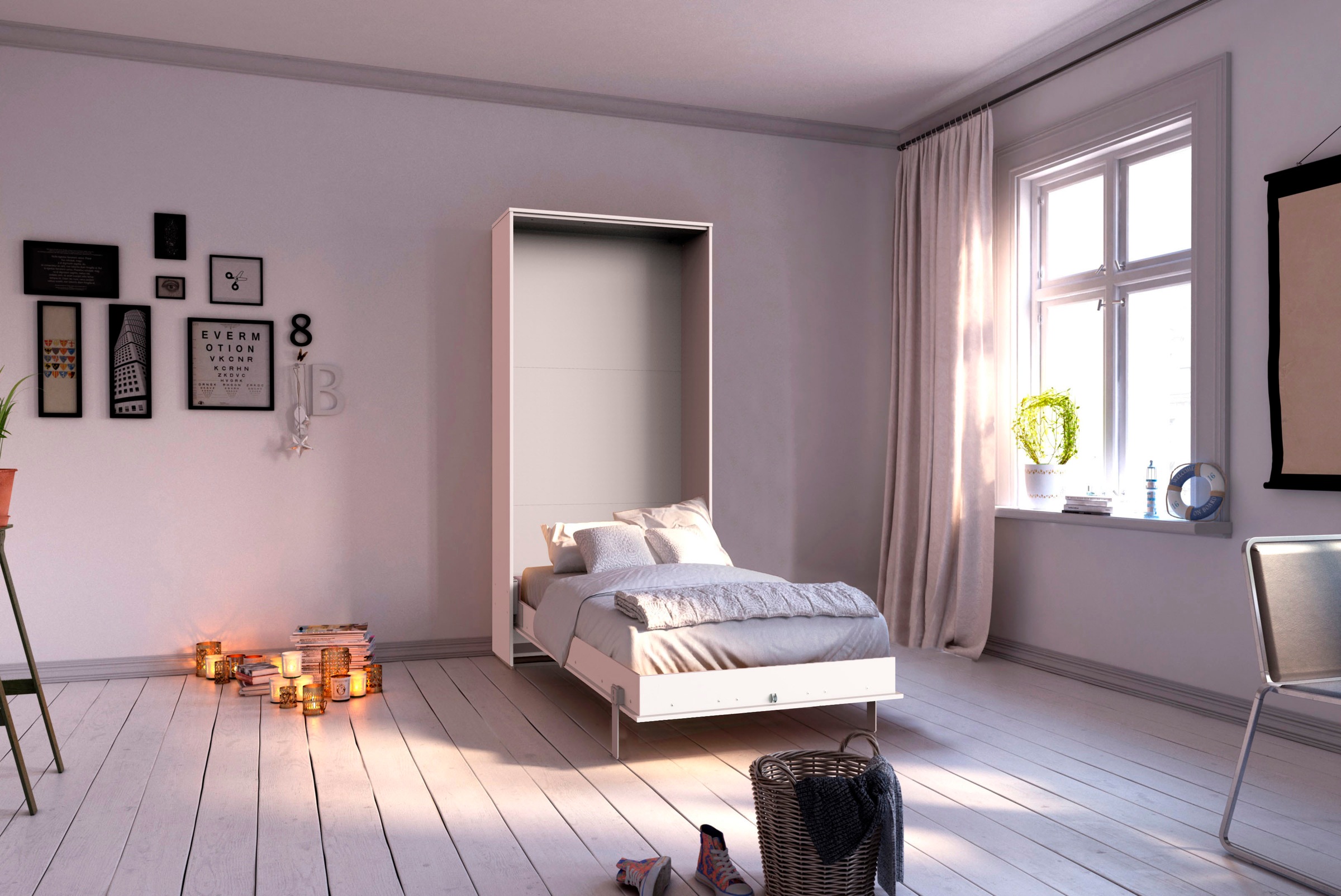 Wimex Schrankbett »Juist Schrankklappbett Gästebett« vertikal klappbar, 3 Liegeflächen, mit Lattenrost, Made in Germany