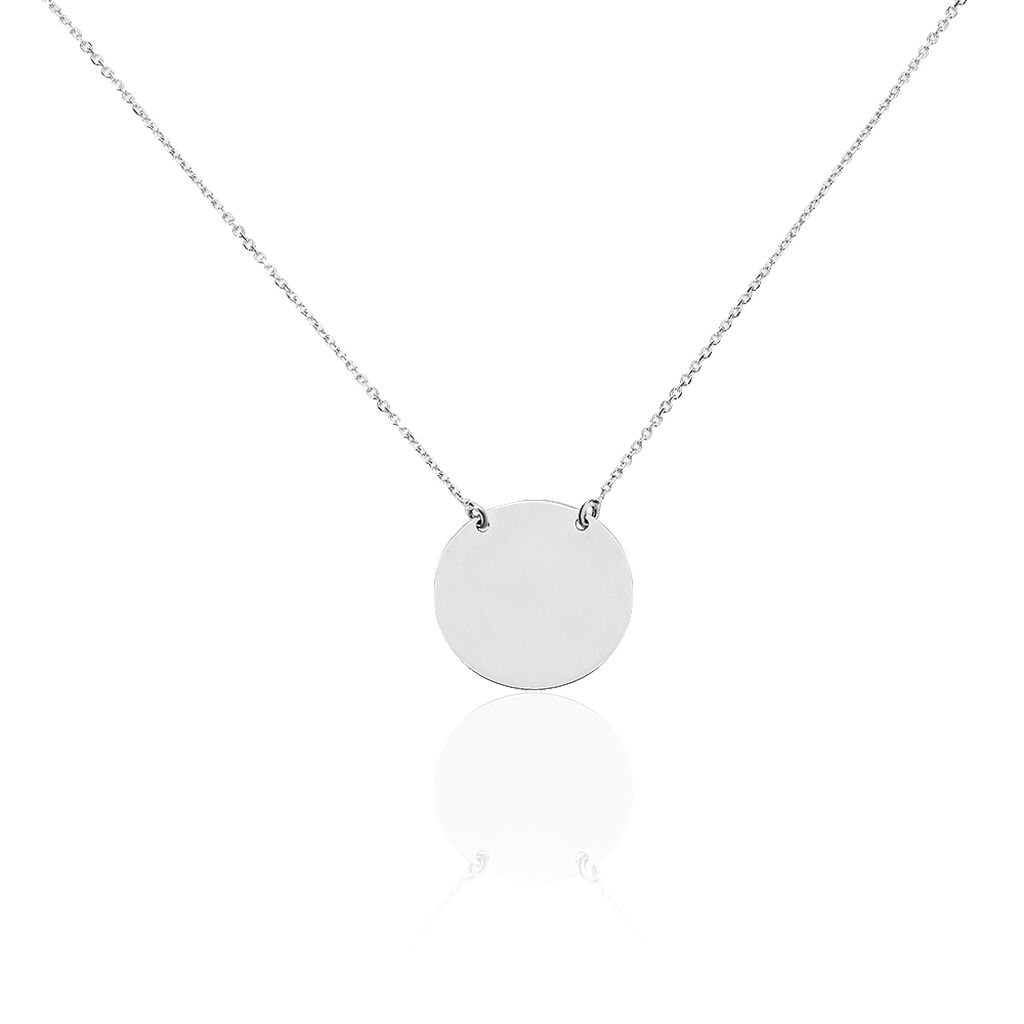 Collier Helenia Pastille Gravable Or Blanc