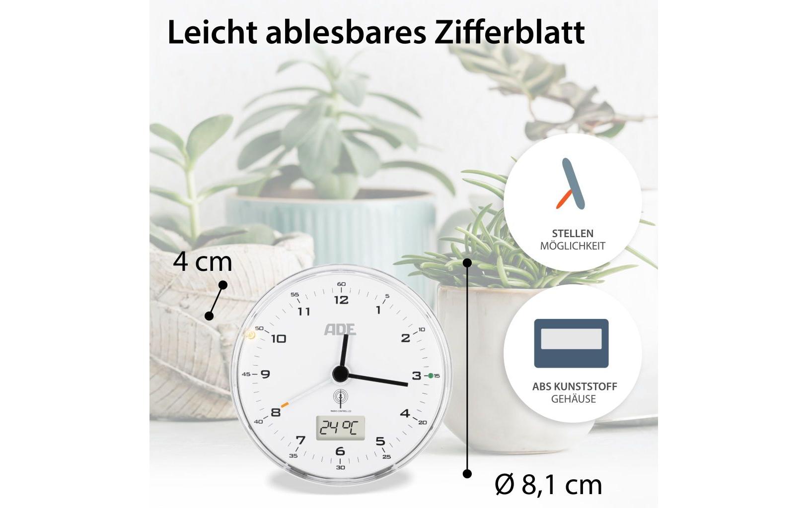 Funkwecker 8.1 x 4 cm, WeissAnaloger Funk-Wecker
