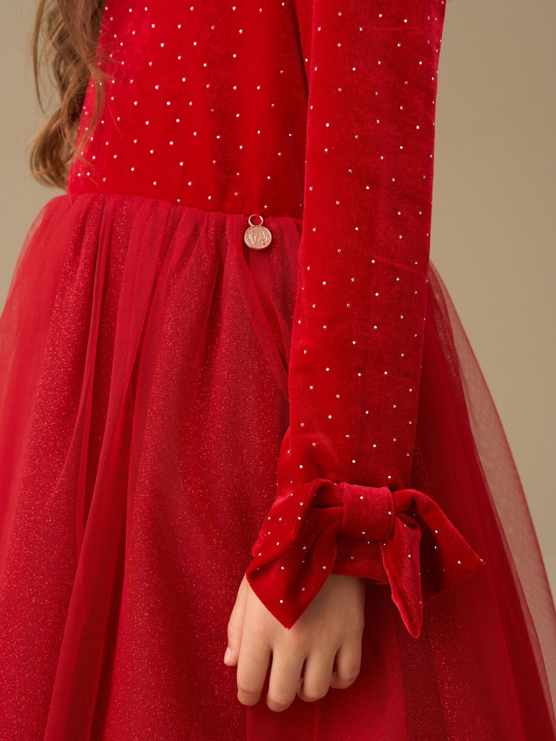 Rood - Angel & Rocket Elsie Velvet Tulle Dress