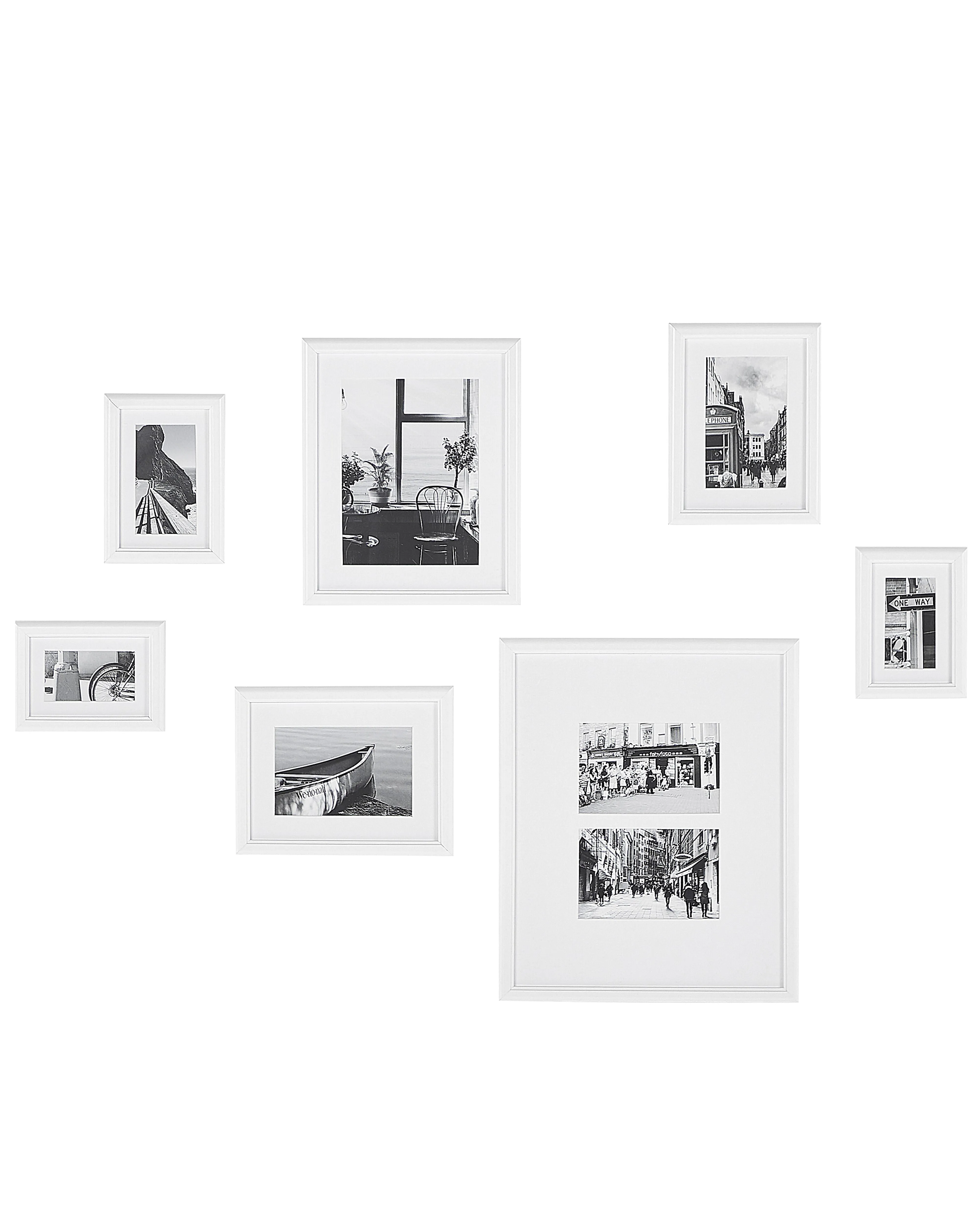 Set van 7 fotolijsten ZINARE Stedelijk motief Wit