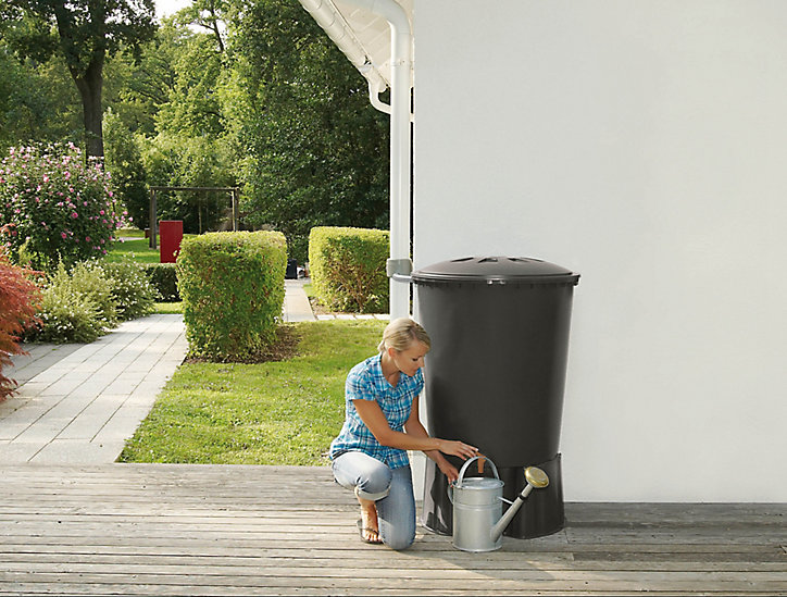 Récupérateur d'eau rond 510L gris