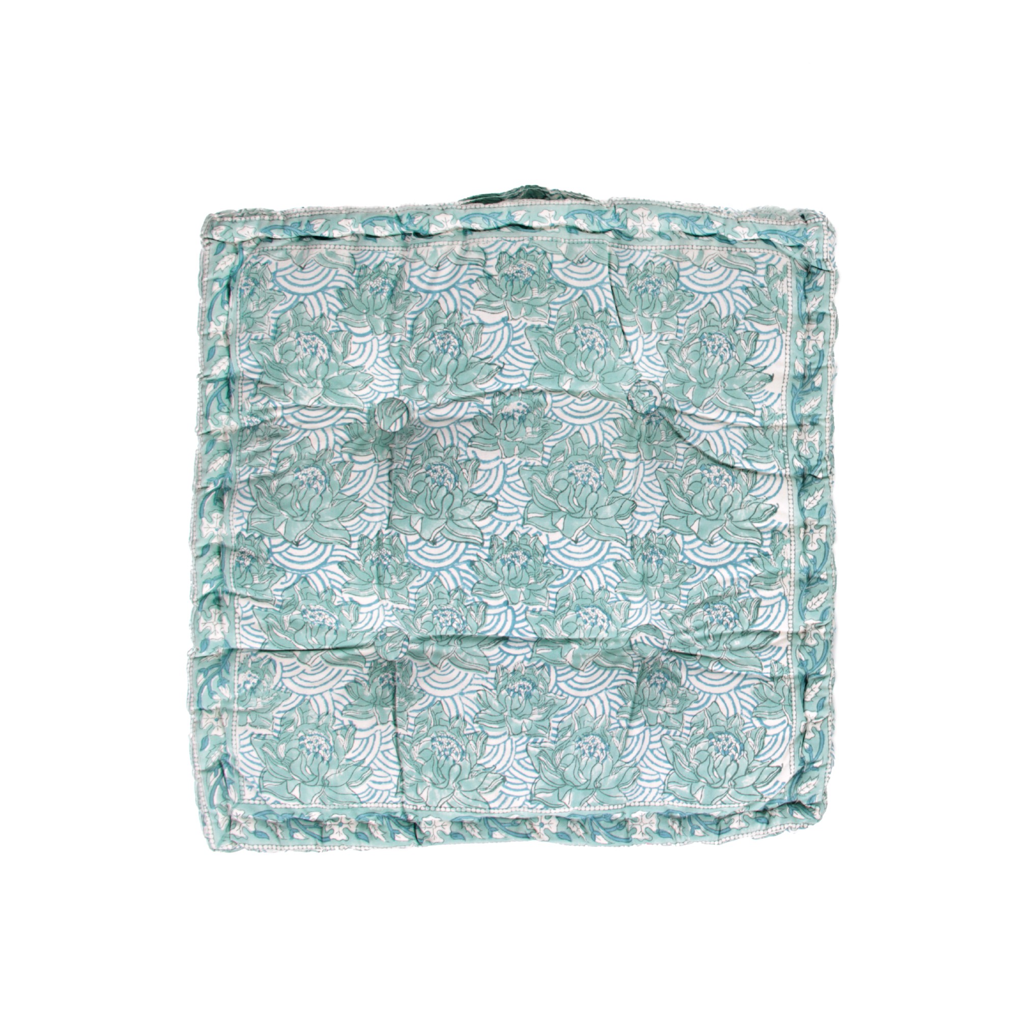 Sitzkissen 'Kamala', grün, L 50 cm, B 50 cm, H 8 cm von fischer's lagerhaus