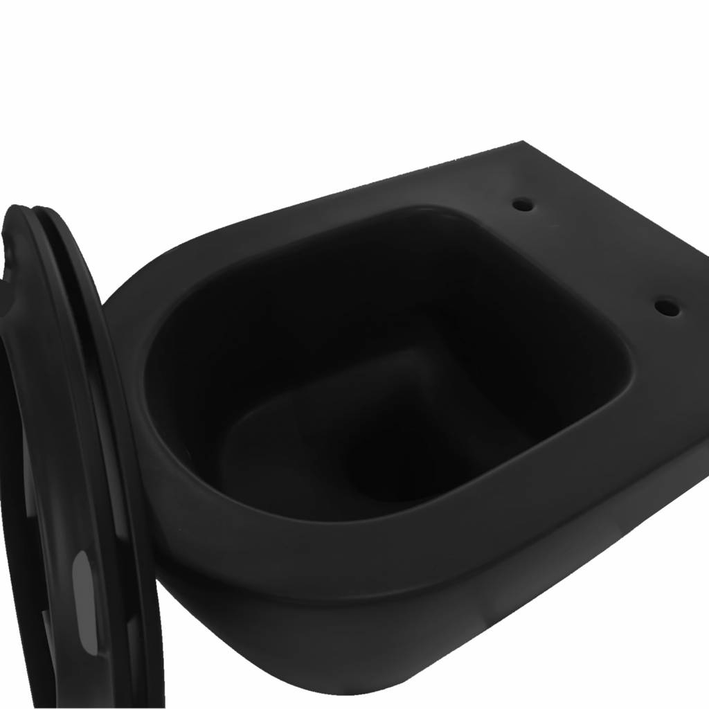 Salenzi Civita wandcloset toiletpot randloos mat zwart 35x50cm