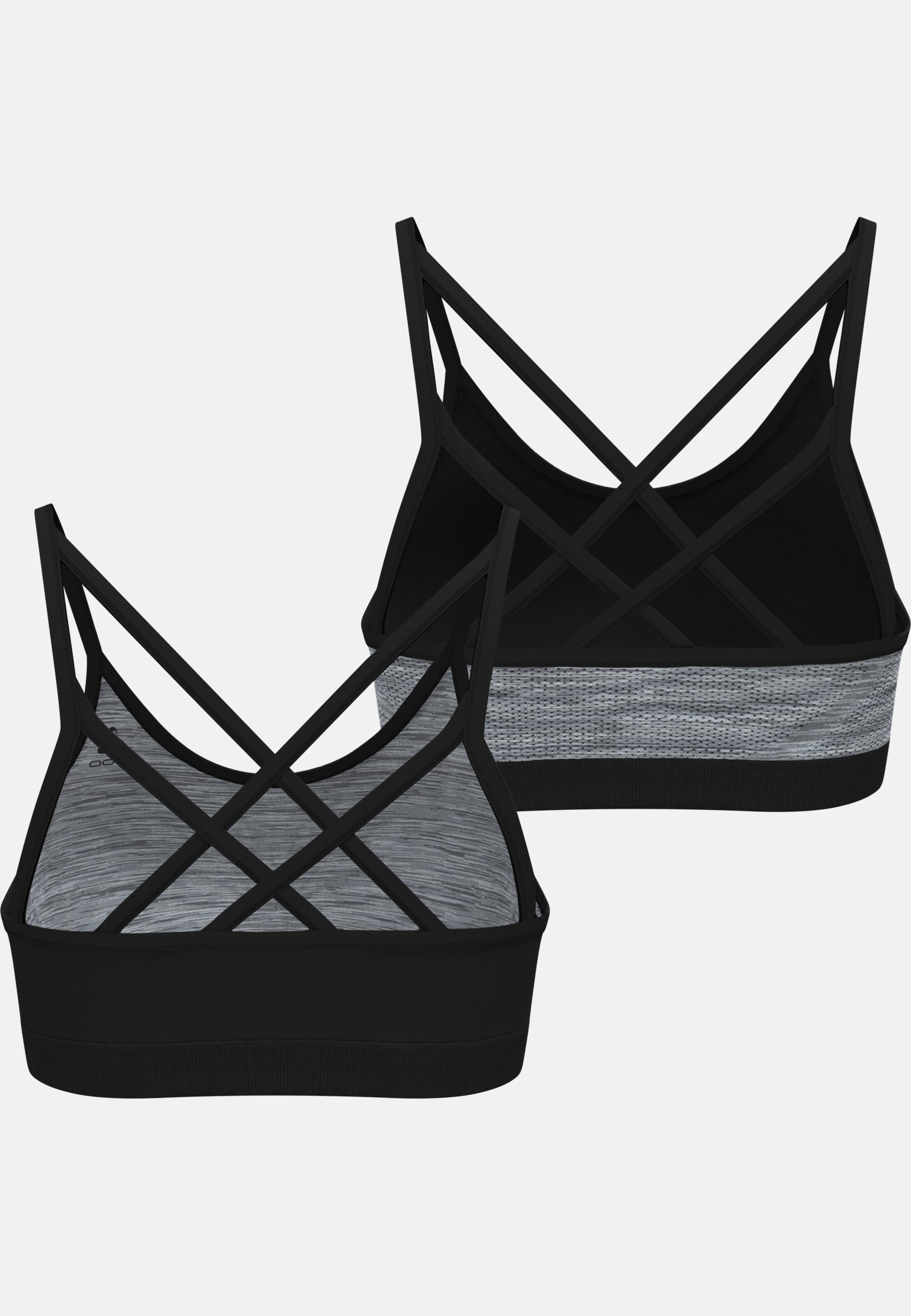 Seamless Wende-Sport-BH mit sanftem Halt in black - grey melange