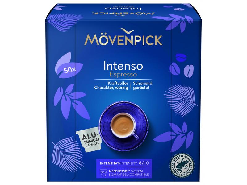 Mövenpick Kaffeekapseln Espresso Intenso 50 Stück Kaffeekapseln für Nespresso Maschinen
