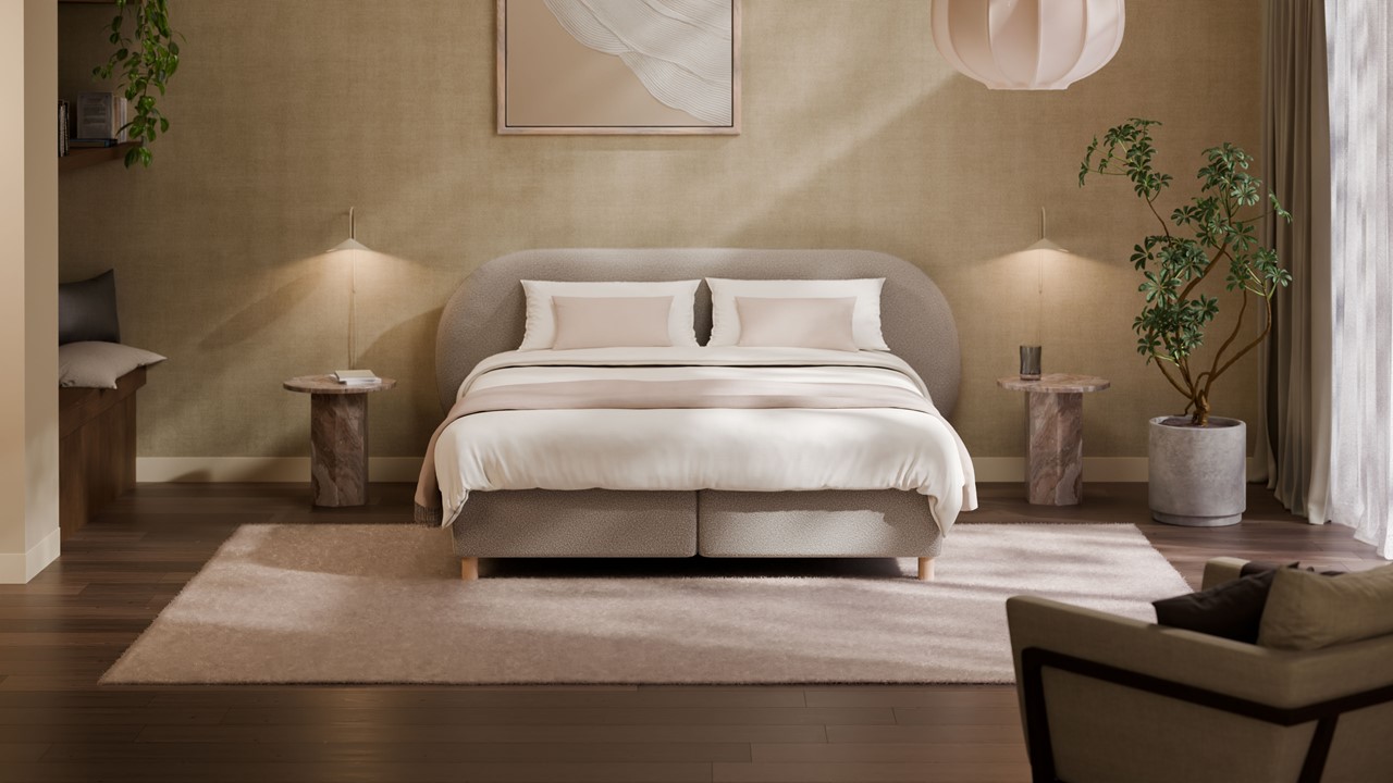 Boxspring Flow met Kårlsson Excellence matras - Wool look natural