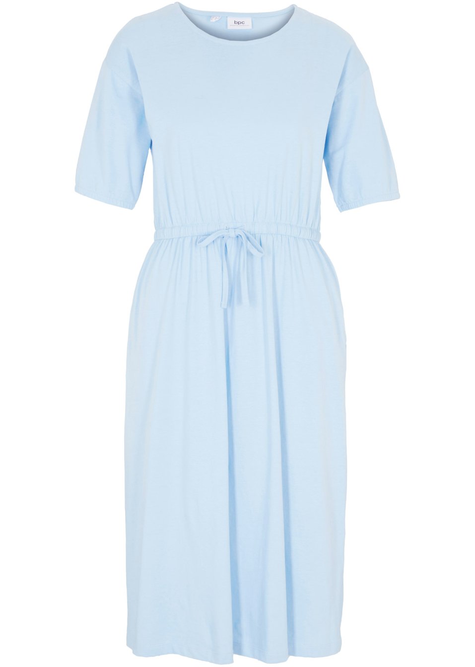 Robe midi en coton avec smock et poches