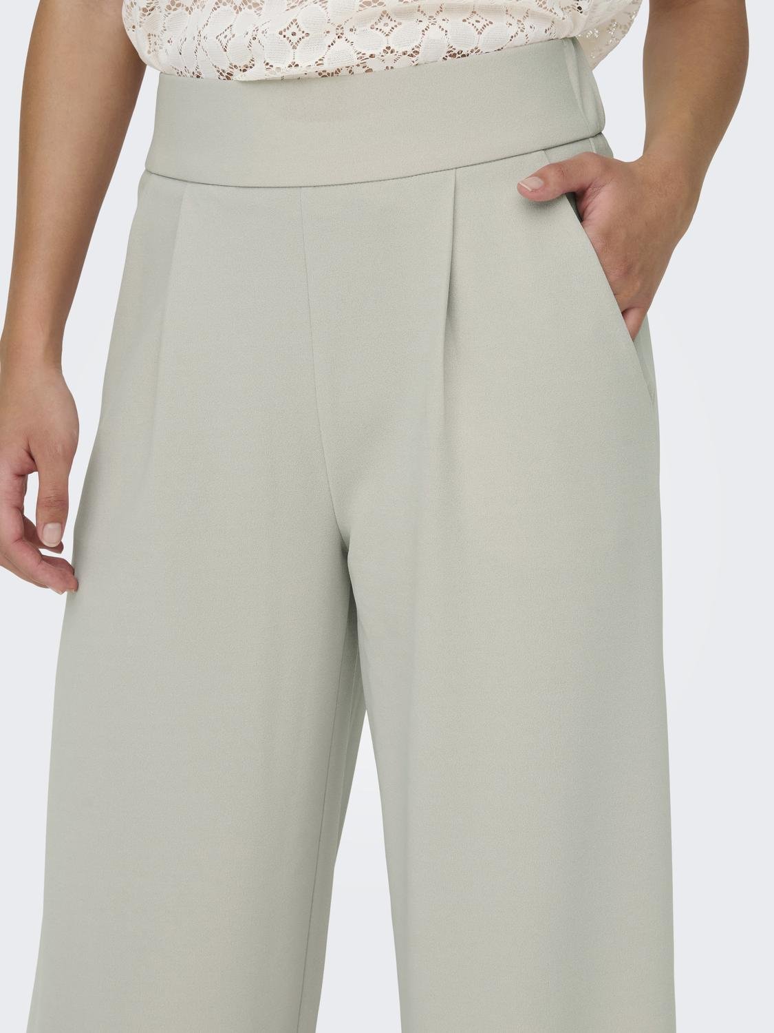 JDYGEGGO Hohe Taille Normal geschnitten Klassische Hose Chateau Gray