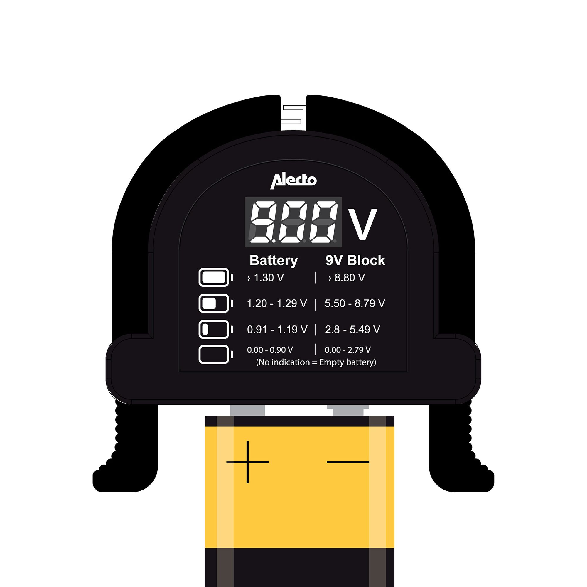 Alecto BTT2 Compacte universele batterijtester