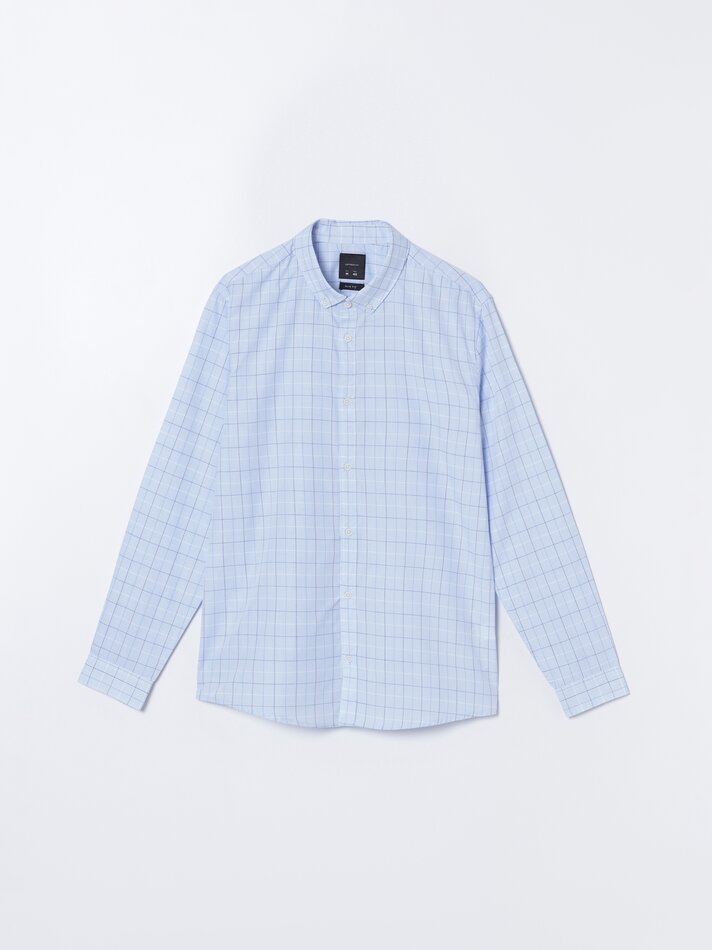 Camisa xadrez - Azul claro
