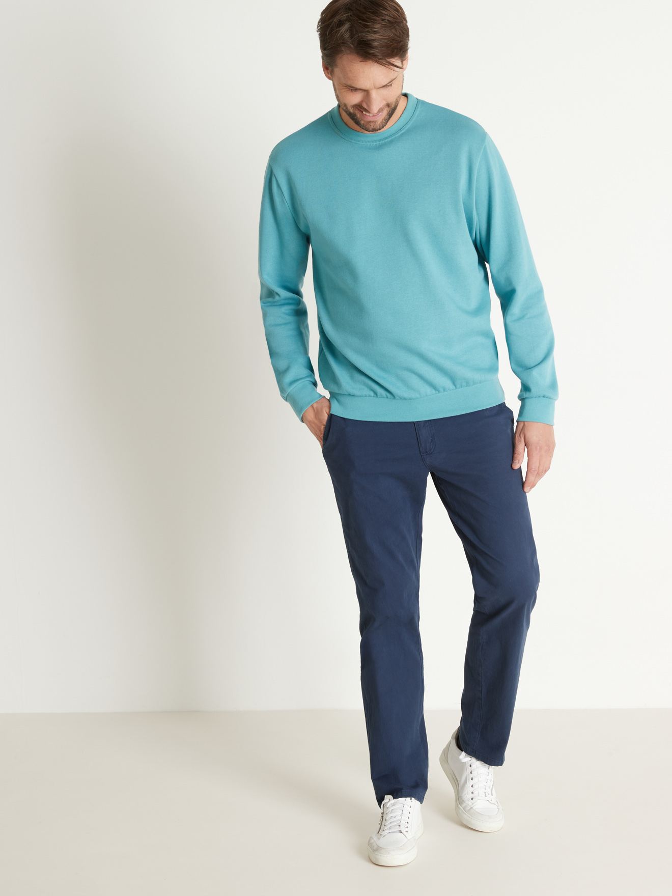 Sweat-shirt encolure ronde molleton