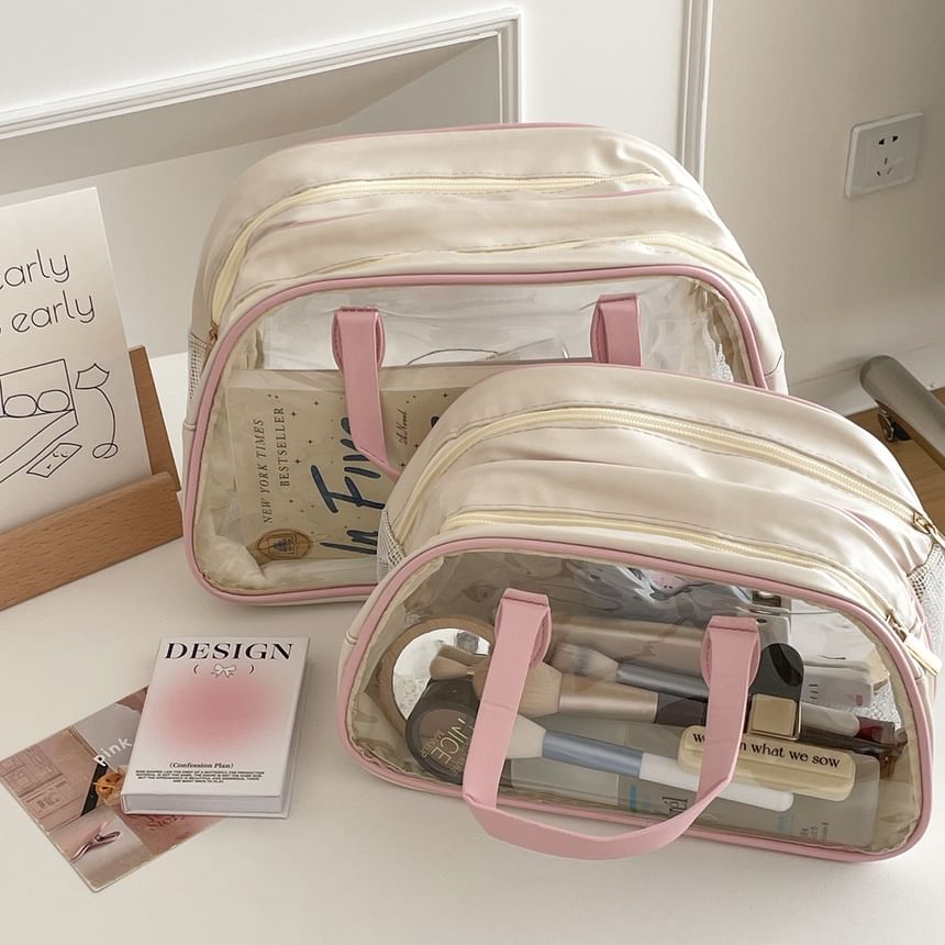 ZenlyHabit - Transparante PVC-paneel natte droge make-up tas / toilettas (verschillende ontwerpen)