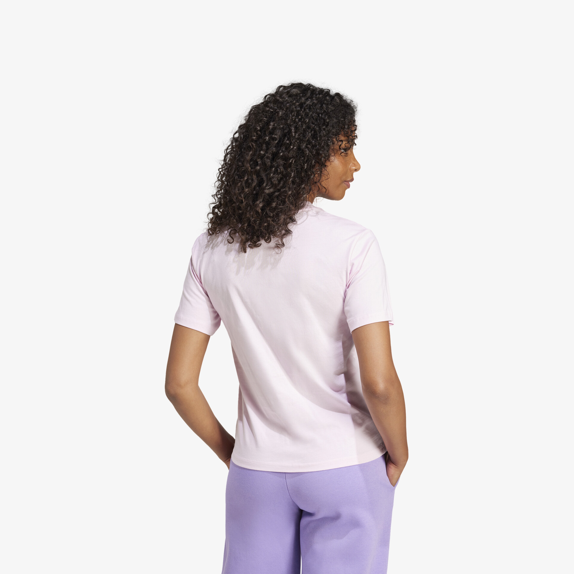 adidas Essentials Small Logo Cotton Damen T-Shirt rosa