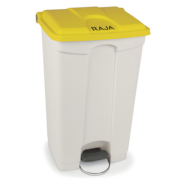 RAJA Poubelle à pédale en plastique 90 L jaune