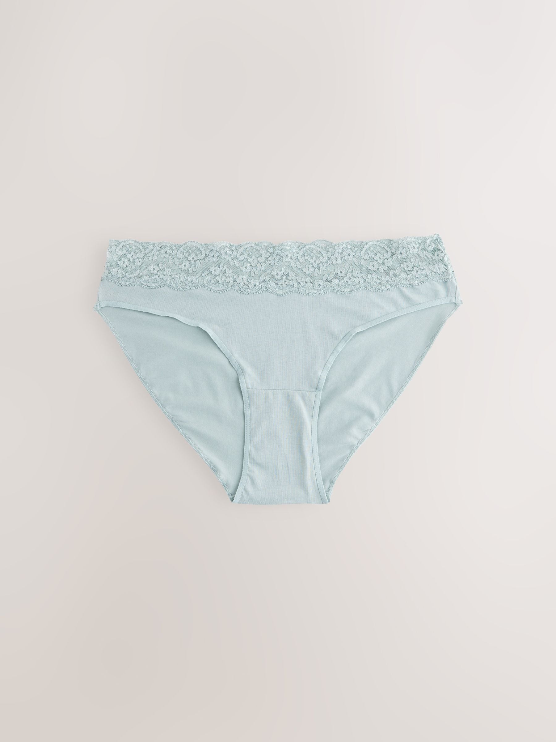 Pastel - 7 Katoenen slipjes met kant