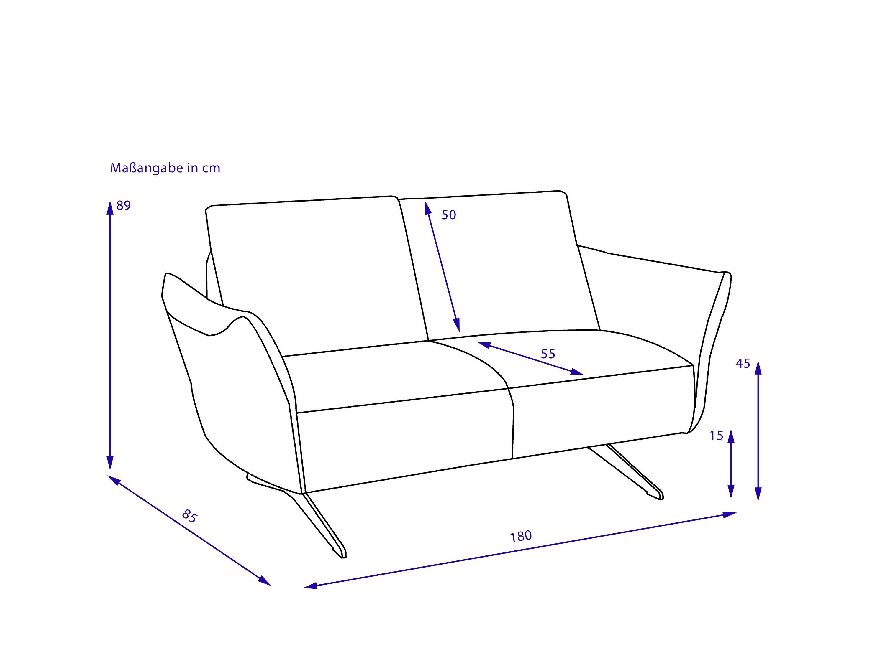 Sofa 2 Sitzer KOINOR VINETO nero