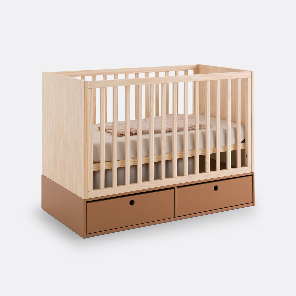 LA REDOUTE INTERIEURS<br>Cama de bebê em pinho com gavetas de armazenamento, Bloky