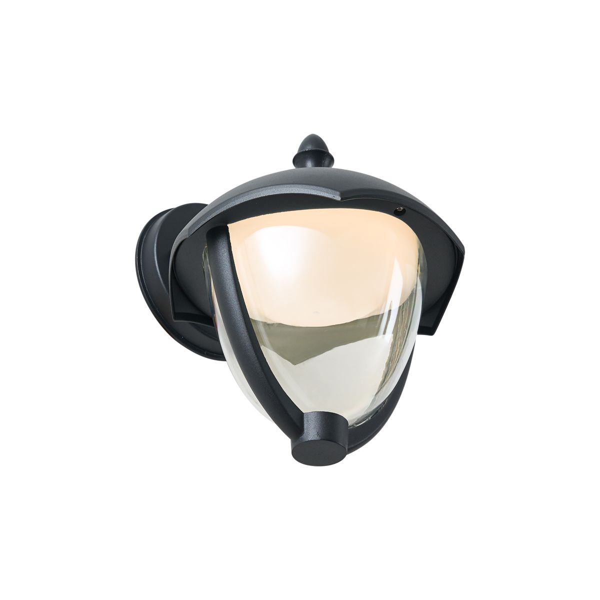 Smart buiten wandlamp zwart met helder glas incl. LED IP54 - Classica