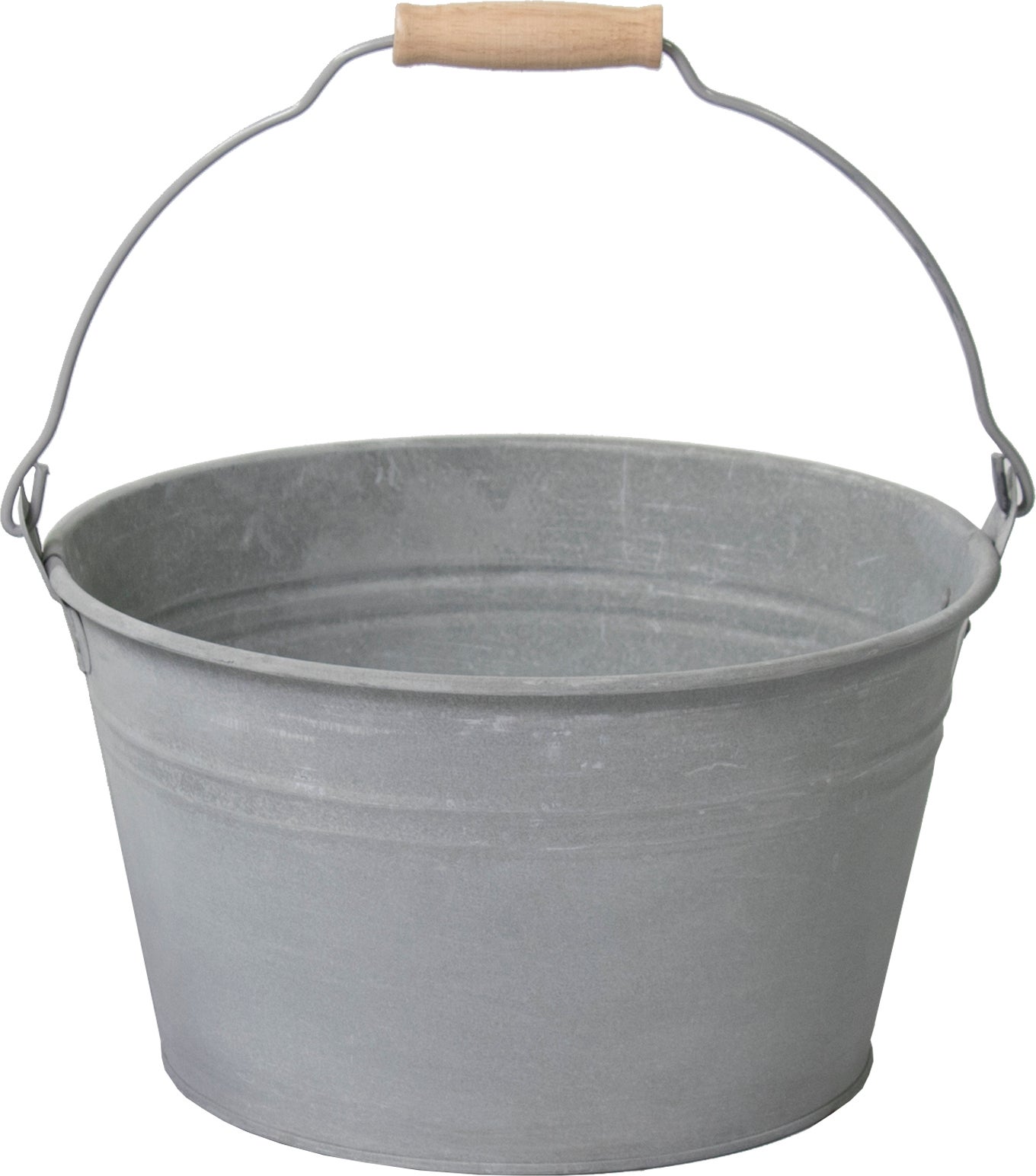 Mega Collections zink emmer met handvat laag D 27 cm old look