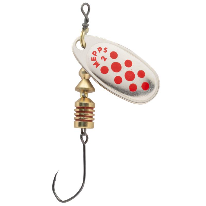 Cuiller Tournante Mepps Comet Hameçon Simple Argent Point Rouge