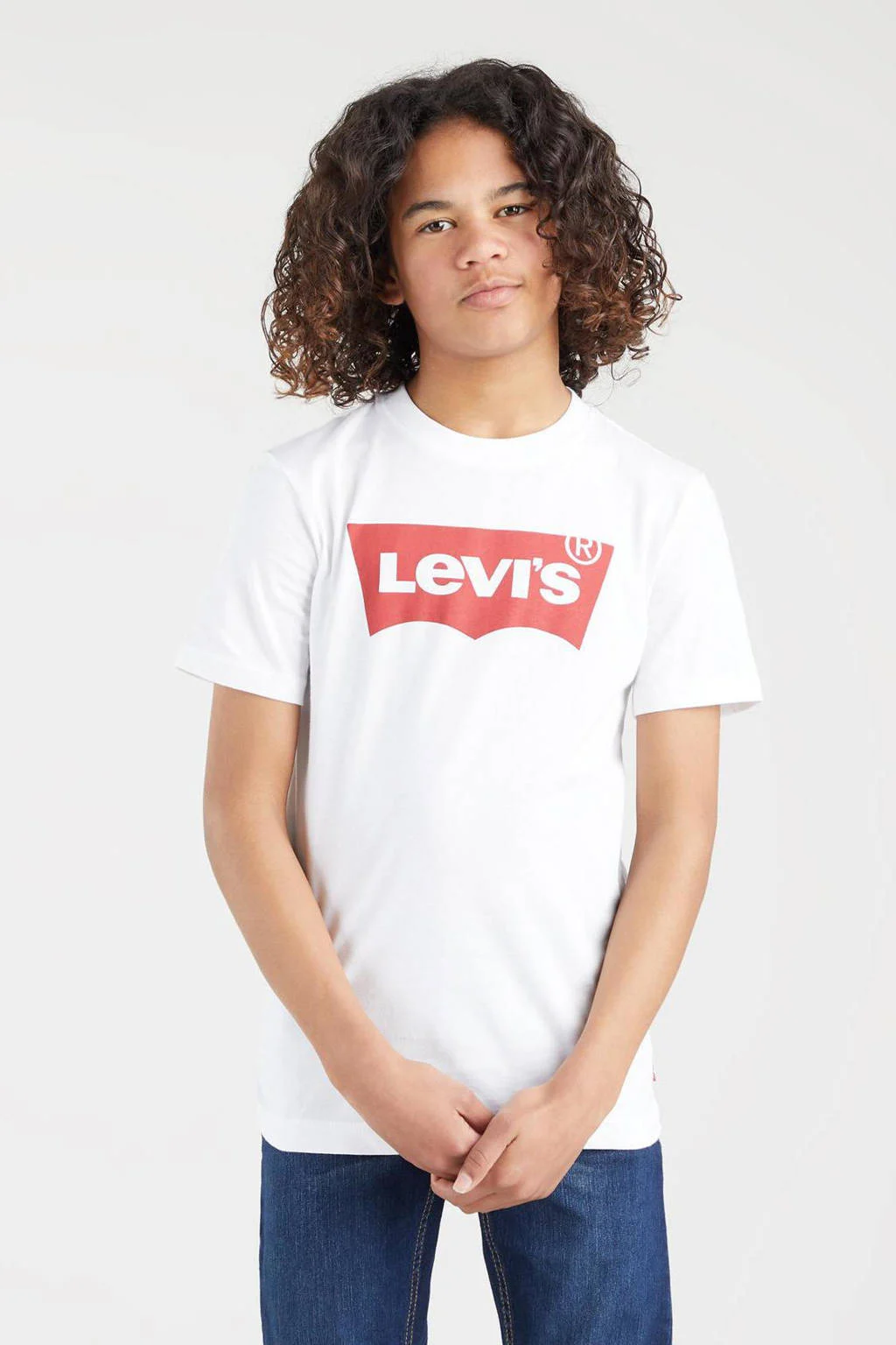 Levi's T-shirt Batwing met logo wit