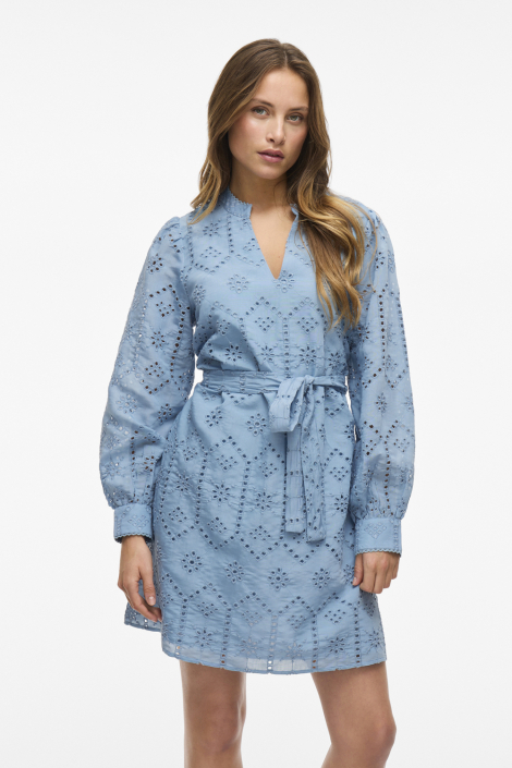 Vila blauwe dames jurk
