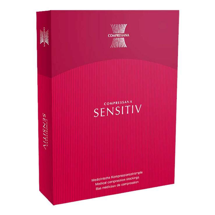 Compressana Sensitiv Schenkelstrümpfe K2 AG 5 NHB silk o.Sp., 2 St