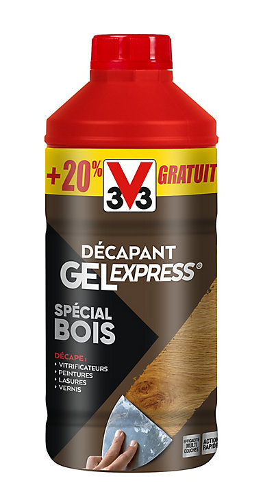 Décapant Gel Express V33 spécial bois 1L + 20% gratuit