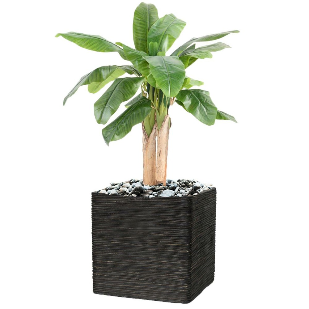 Bananier artificiel en pot 3 troncs naturel h 132 cm vert - choisissez votre hau