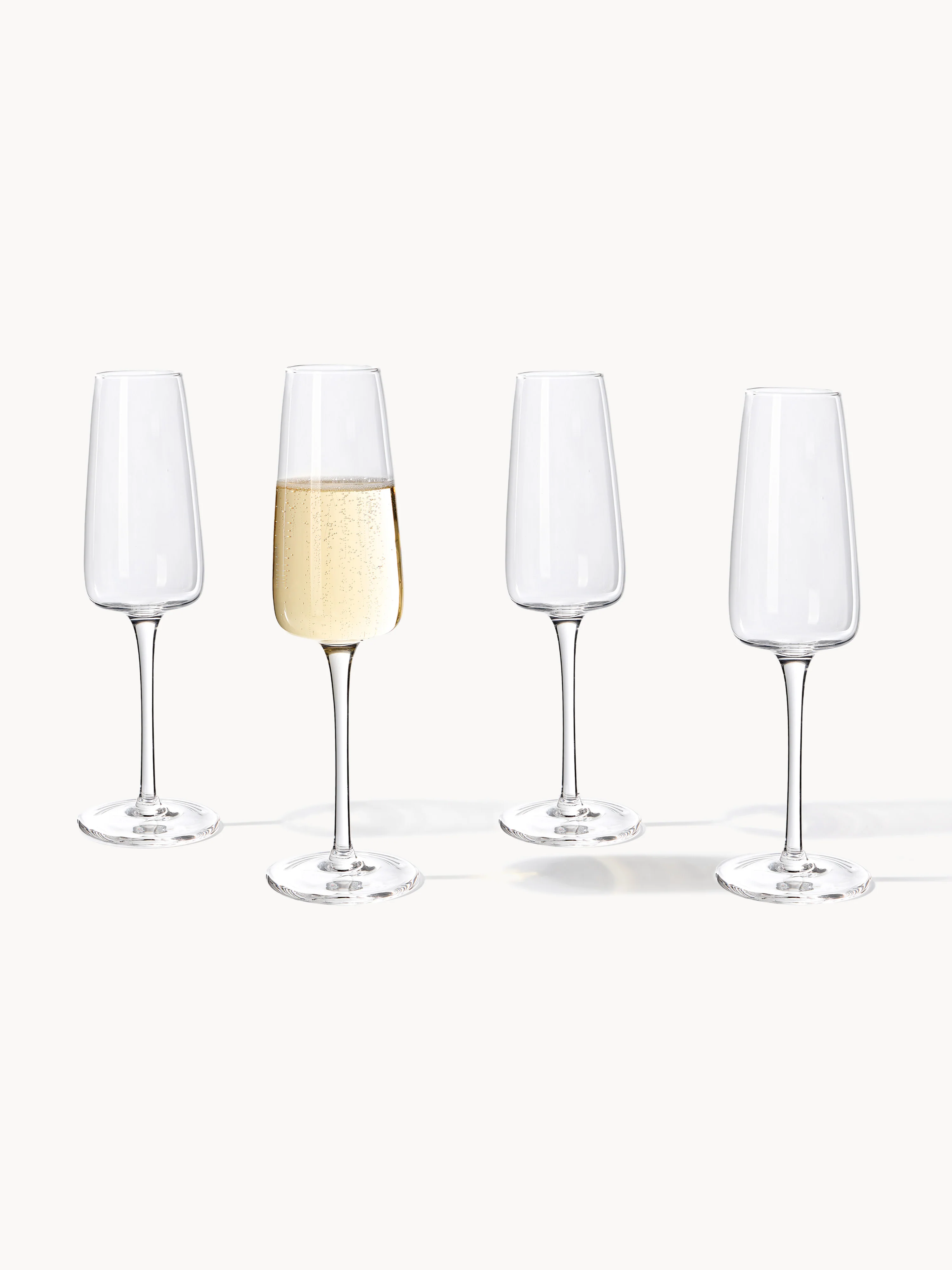 Mondgeblazen champagneglazen Ellery, 4-delig