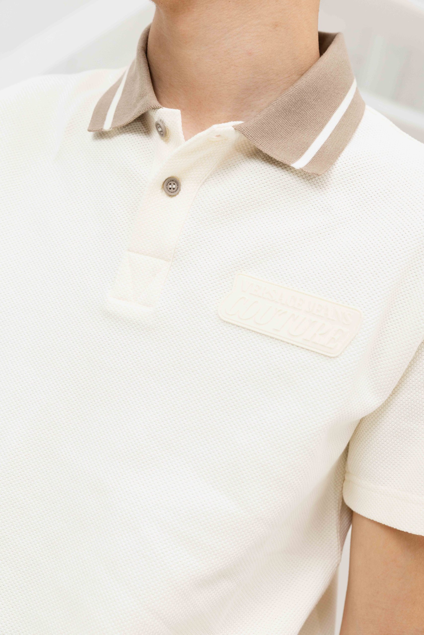 Versace Jeans Couture Bis R Patch Square Polo Heren Beige