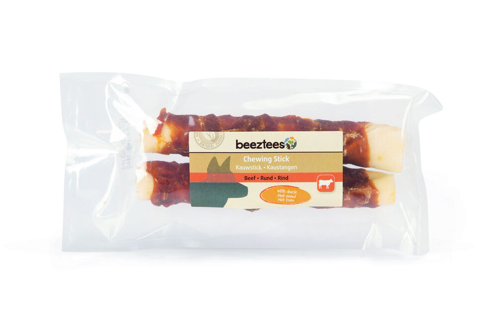 Beeztees Kauwstick- Hondensnack - 2 Stuks - Eend - M