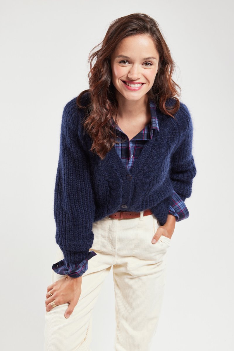 Cardigan boutonné Arielle - mohair