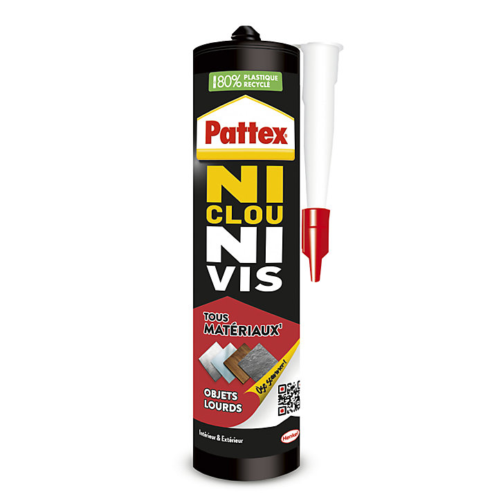 Colle de fixation Pattex Ni clou ni vis tous matériaux blanc 460g