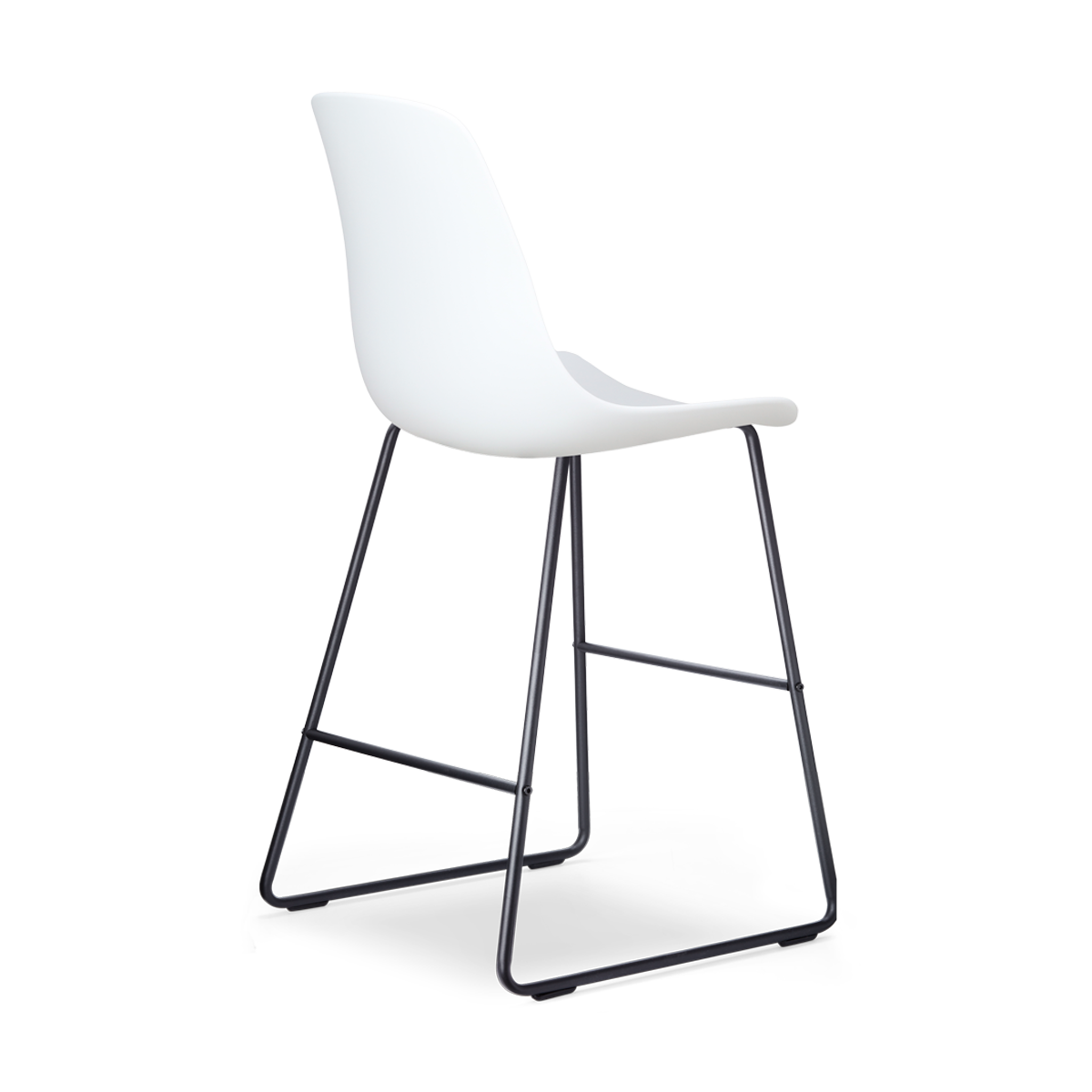 Barkruk Nino-Pip wit - zwart onderstel - 65 cm