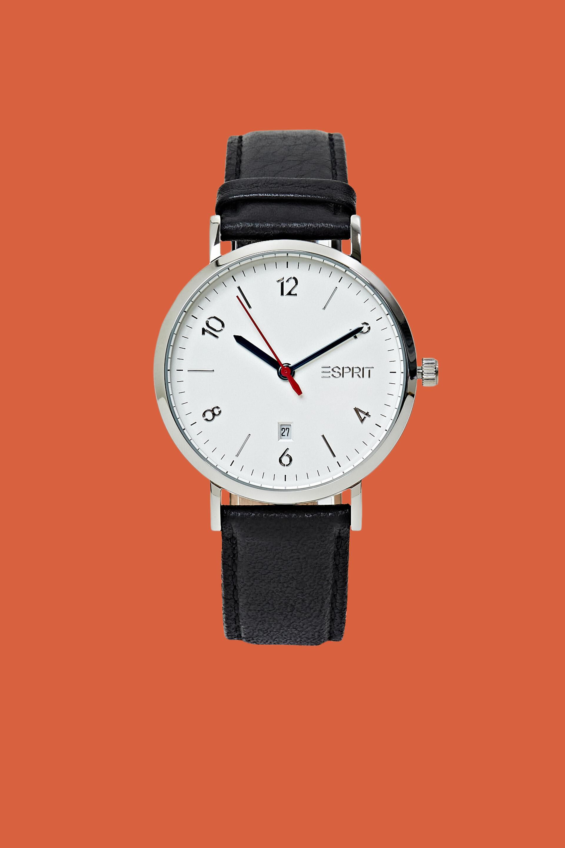 Montre acier inox, bracelet cuir